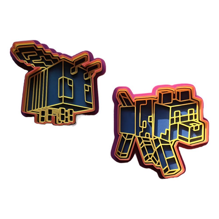 Cortador De Galletas Lobo Y Abeja Minecraft (2 Unidades)