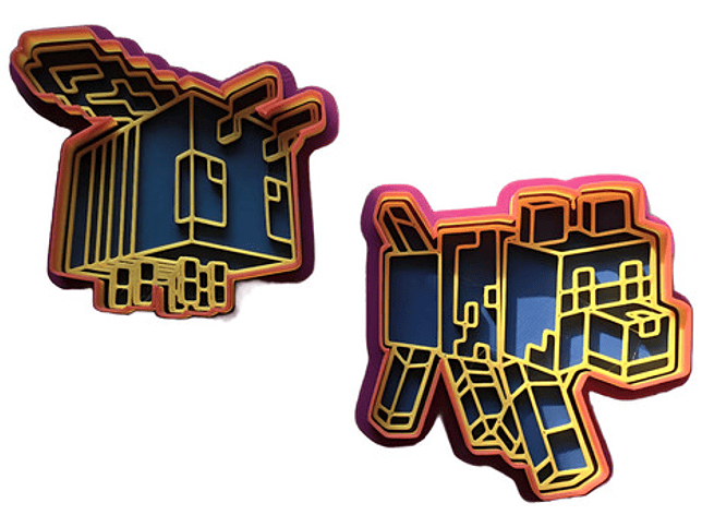 Cortador De Galletas Lobo Y Abeja Minecraft (2 Unidades) 1