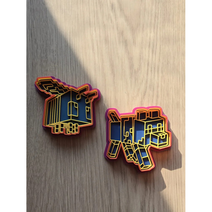 Cortador De Galletas Lobo Y Abeja Minecraft (2 Unidades)