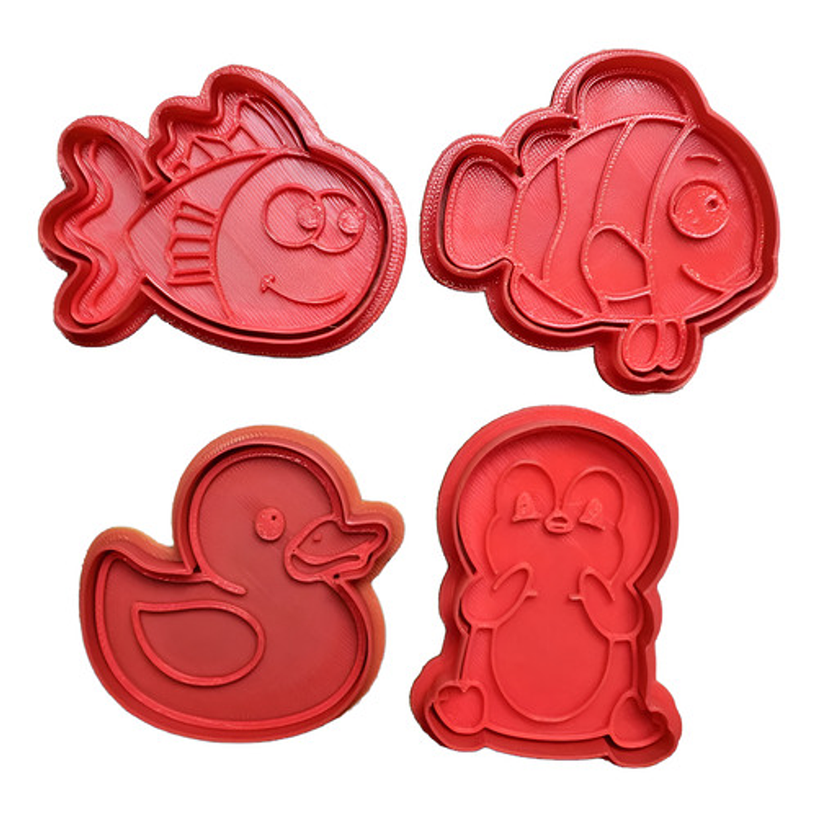 Cortador De Galletas - Tematica Marina (pack 4 Unidades)