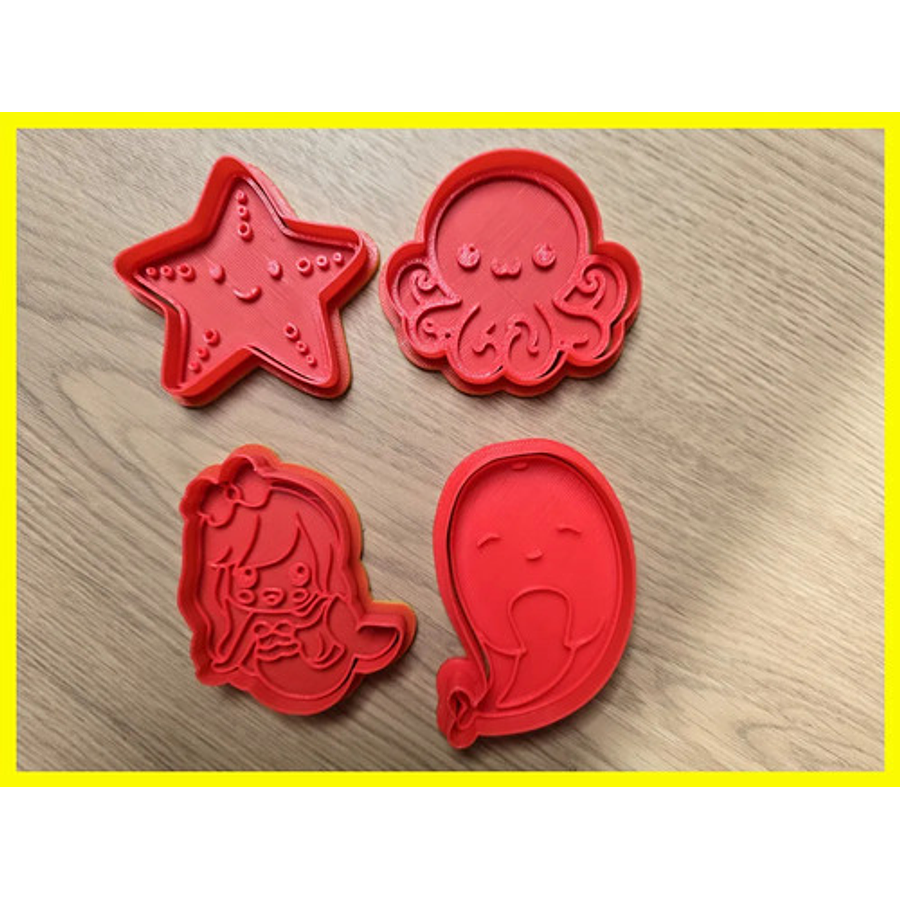 Cortador De Galletas - Tematica Marina (pack 4 Unidades)