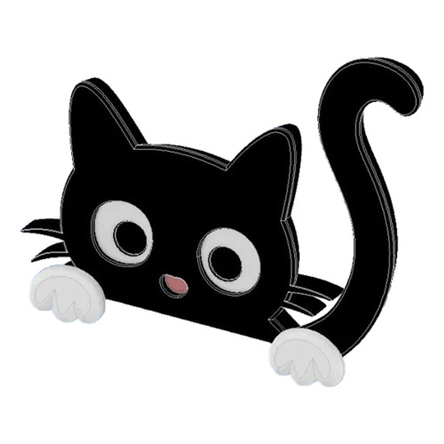 Decoración Monitor - Gato Curioso