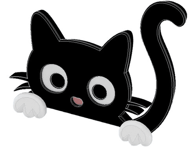 Decoración Monitor - Gato Curioso 1