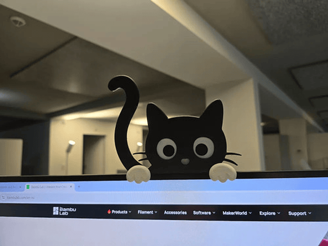 Decoración Monitor - Gato Curioso 2
