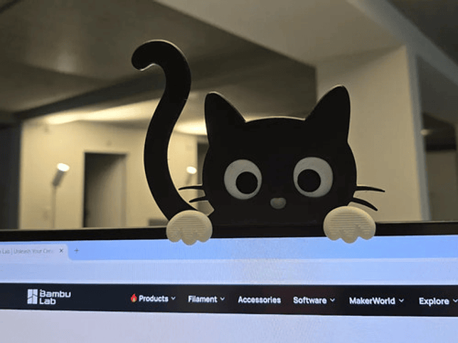 Decoración Monitor - Gato Curioso 3
