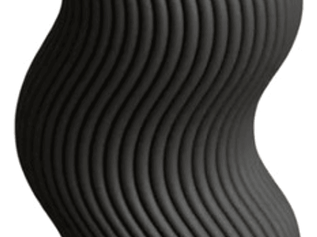 Jarrón Moderno Ondulado Negro 1