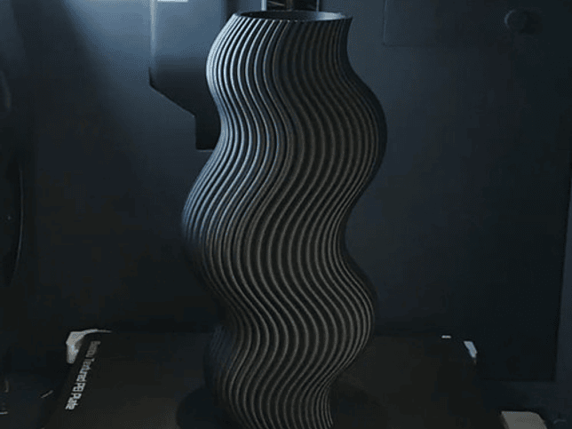 Jarrón Moderno Ondulado Negro 4