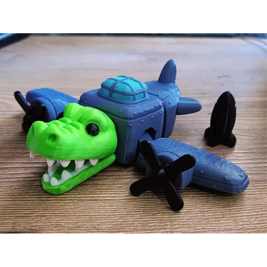 Juguete Italian Brainrot Articulado - Bombardiro Cocodrilo