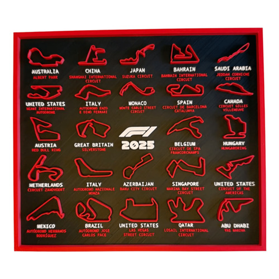 Calendario 3d - Formula 1 2025