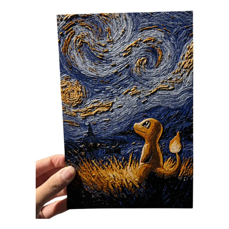 Cuadro Charmander - Noche Estrellada