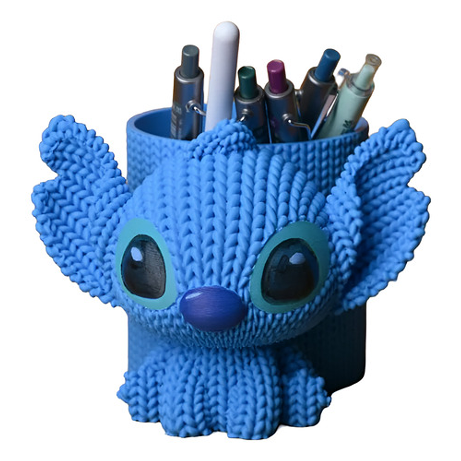 Portalápices - Diseño Stitch Estilo Tejido