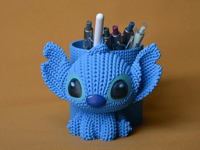Portalápices - Diseño Stitch Estilo Tejido 2