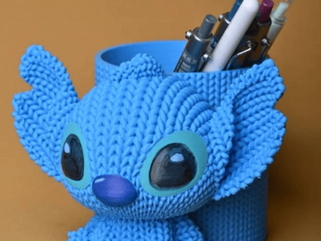 Portalápices - Diseño Stitch Estilo Tejido 5