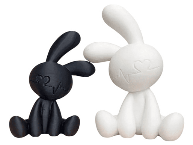 Decoración - Conejitos Blanco Y Negro 1