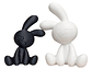 Decoración - Conejitos Blanco Y Negro - Miniatura 1
