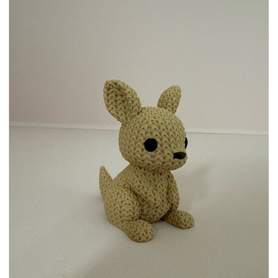 Mini Figura - Canguro Estilo Tejido