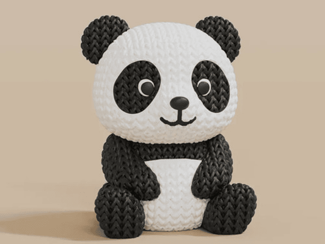 Mini Figura - Panda Estilo Tejido 2