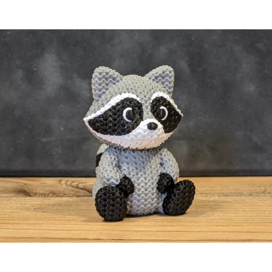 Mini Figura - Mapache Estilo Tejido