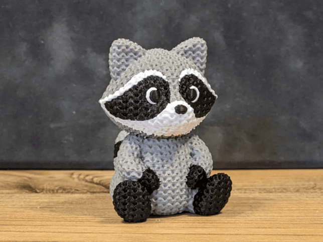 Mini Figura - Mapache Estilo Tejido 2