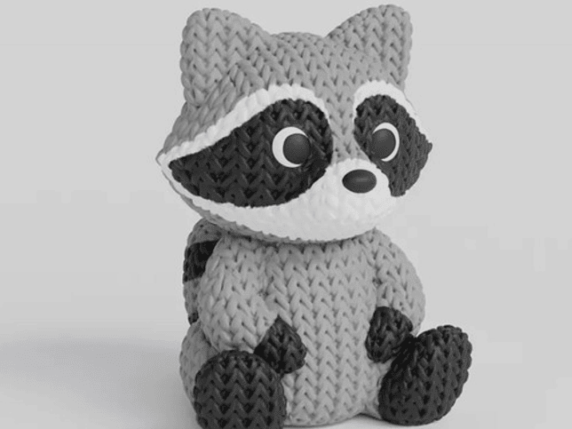 Mini Figura - Mapache Estilo Tejido 4