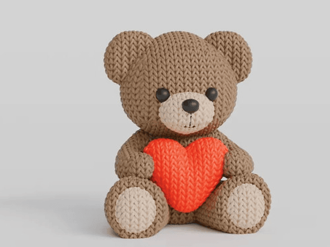 Mini Figura - Osito Estilo Tejido 2