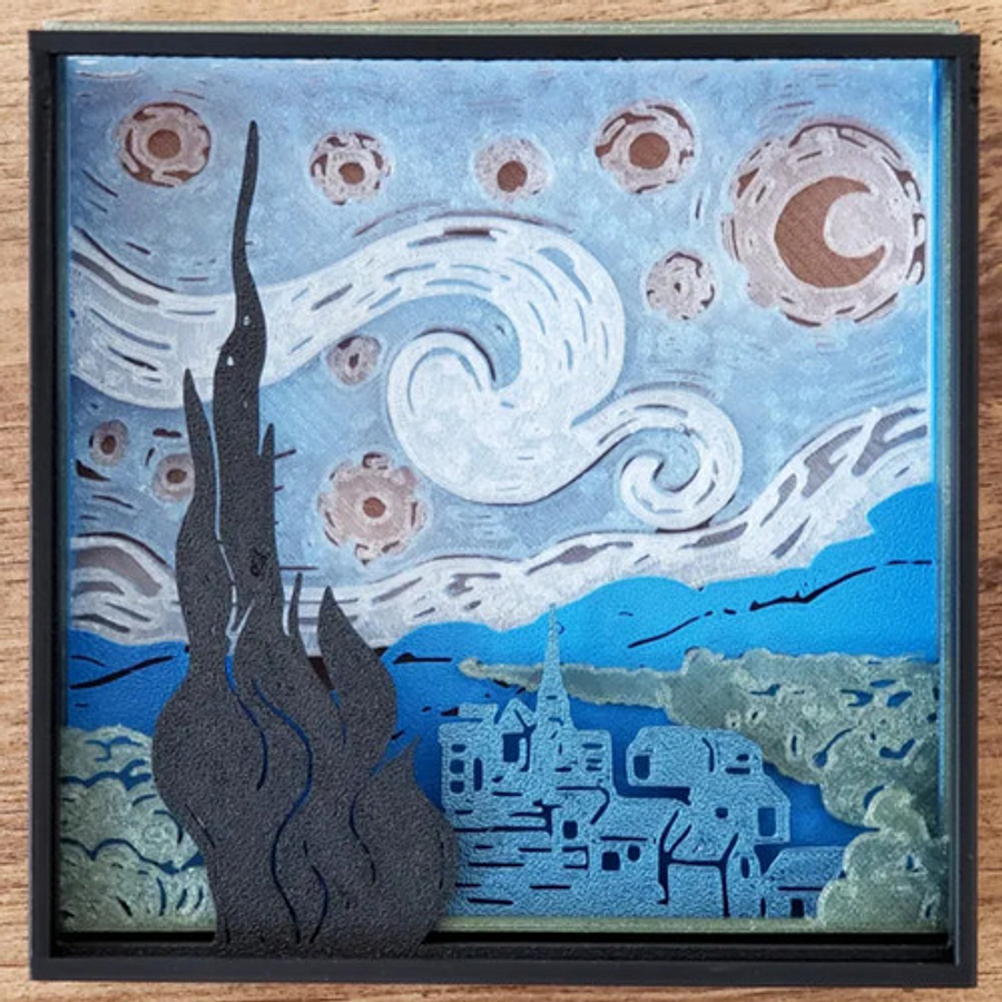 Cuadro 3d - Noche Estrellada