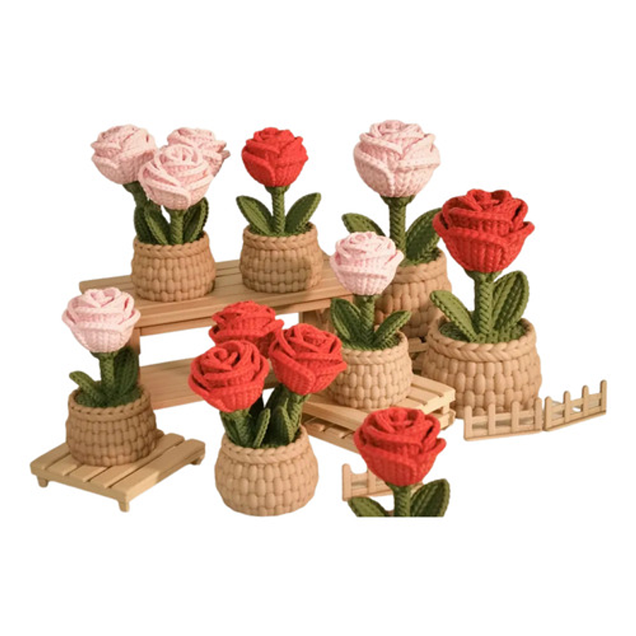 Pack Adorno Rosa - Estilo Tejido Rosa