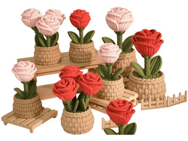 Pack Adorno Rosa - Estilo Tejido Rosa 1