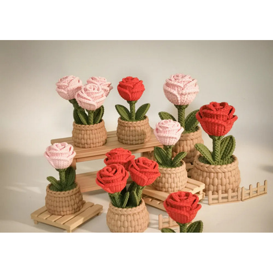 Pack Adorno Rosa - Estilo Tejido Rosa