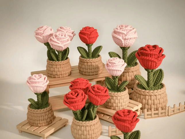 Pack Adorno Rosa - Estilo Tejido Rosa 2