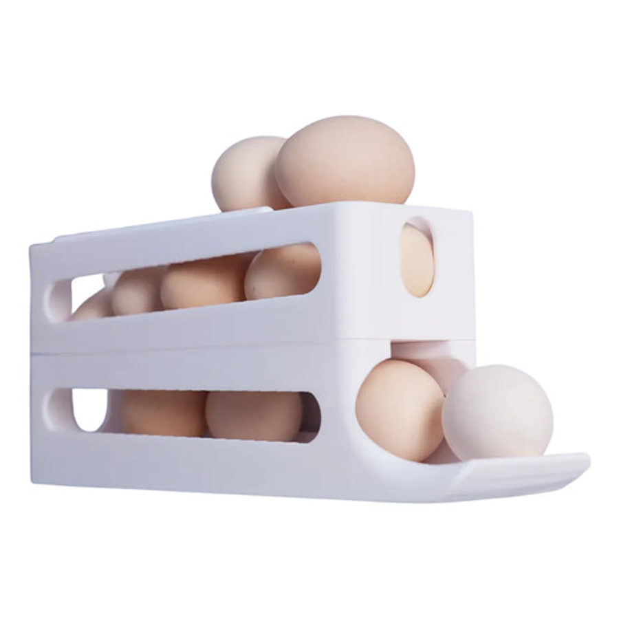 Rejilla Apilable Y Deslizante Para Huevos Blanco