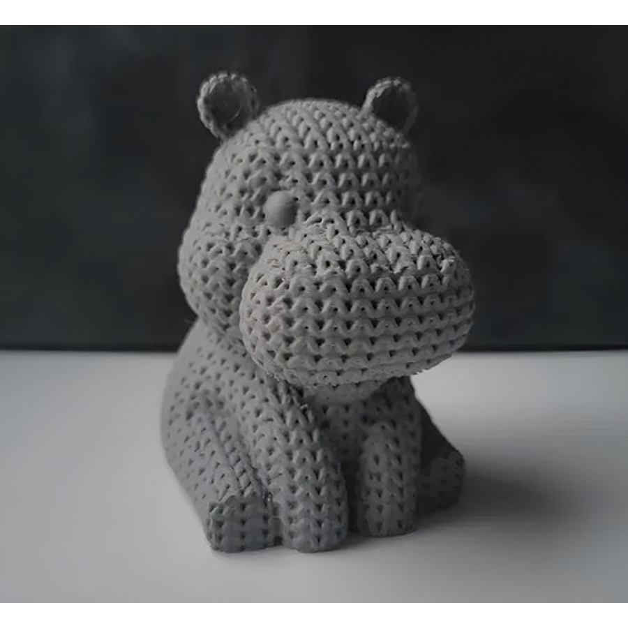 Mini Figura - Hipopótamo Estilo Tejido