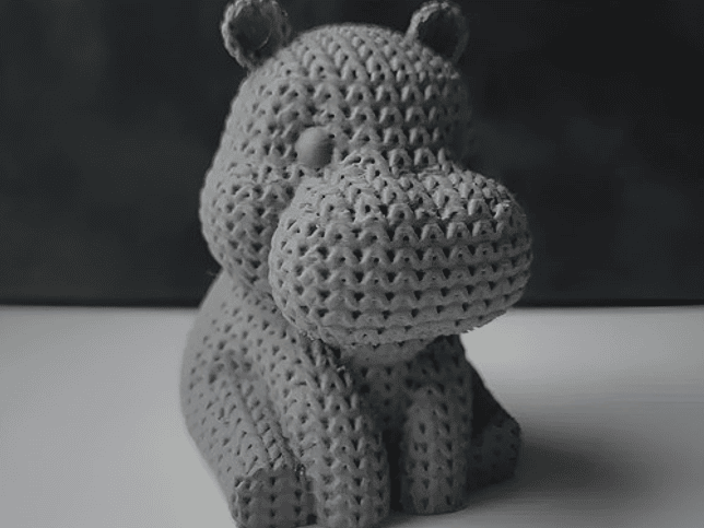 Mini Figura - Hipopótamo Estilo Tejido 1