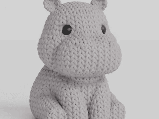 Mini Figura - Hipopótamo Estilo Tejido 2