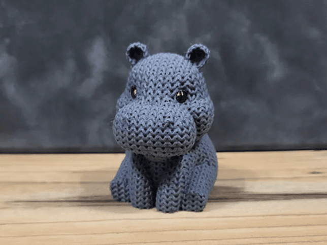 Mini Figura - Hipopótamo Estilo Tejido 3