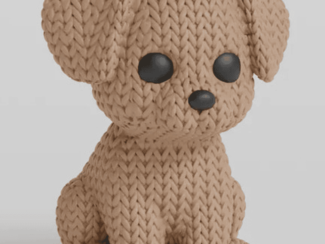Mini Figura - Perro Estilo Tejido 3