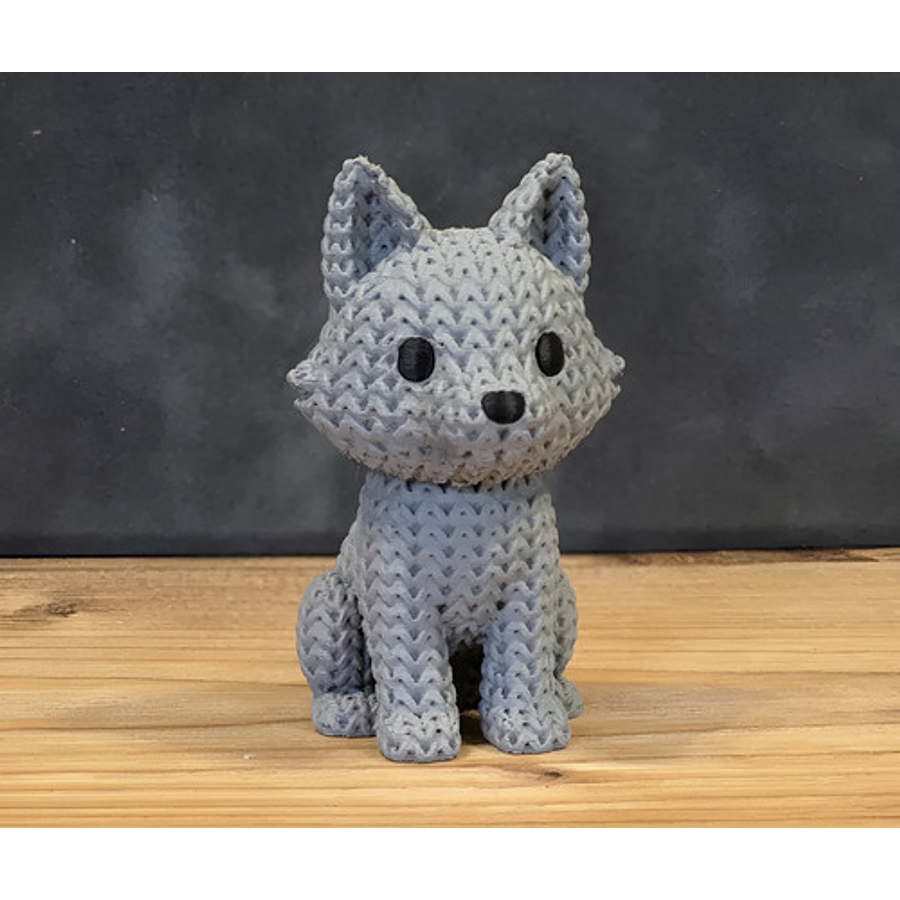 Mini Figura - Lobo Estilo Tejido