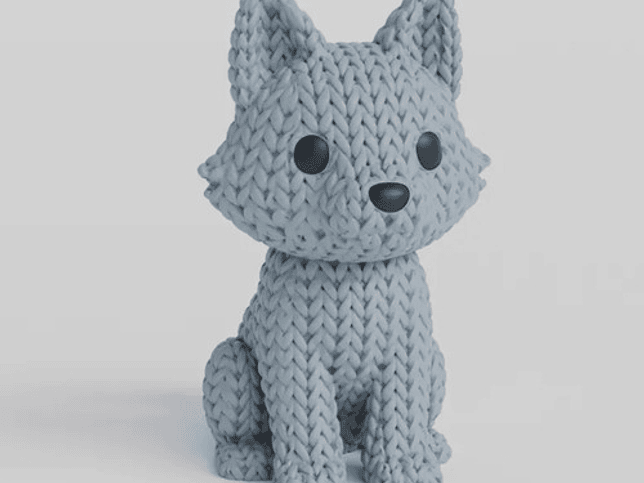 Mini Figura - Lobo Estilo Tejido 4