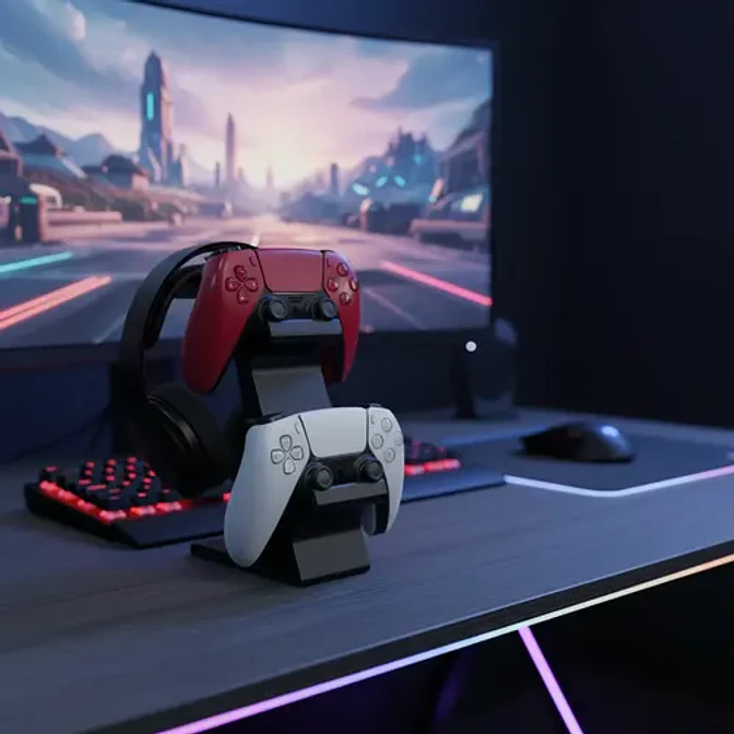 Soporte Para Mando Y Auriculares Gamer Pc Consola 7