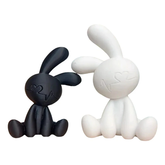 Decoración - Conejitos Blanco Y Negro 1