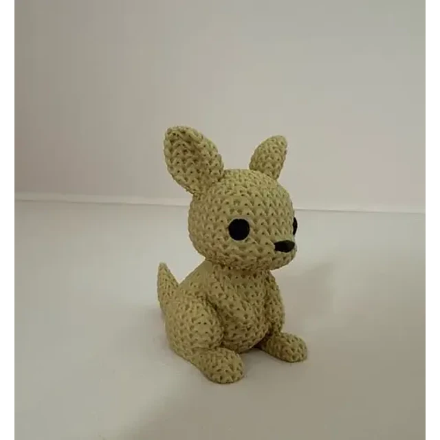Mini Figura - Canguro Estilo Tejido
