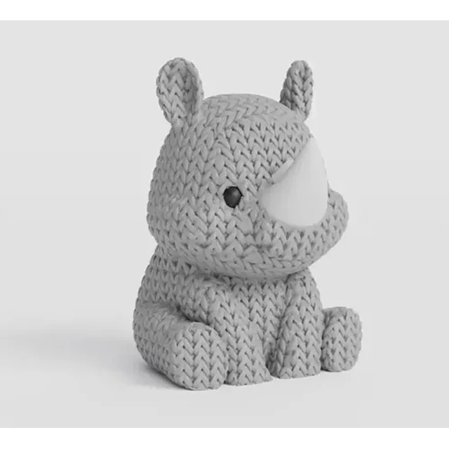 Mini Figura - Rinoceronte Estilo Tejido