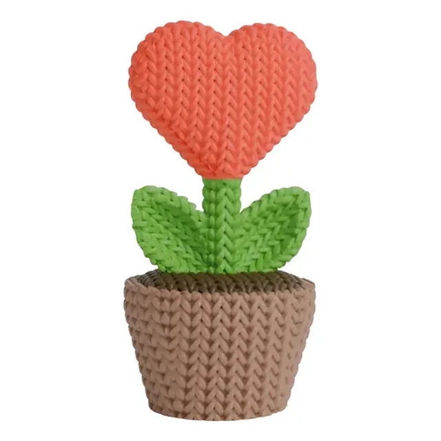 Mini Figura - Planta Corazón Estilo Tejido
