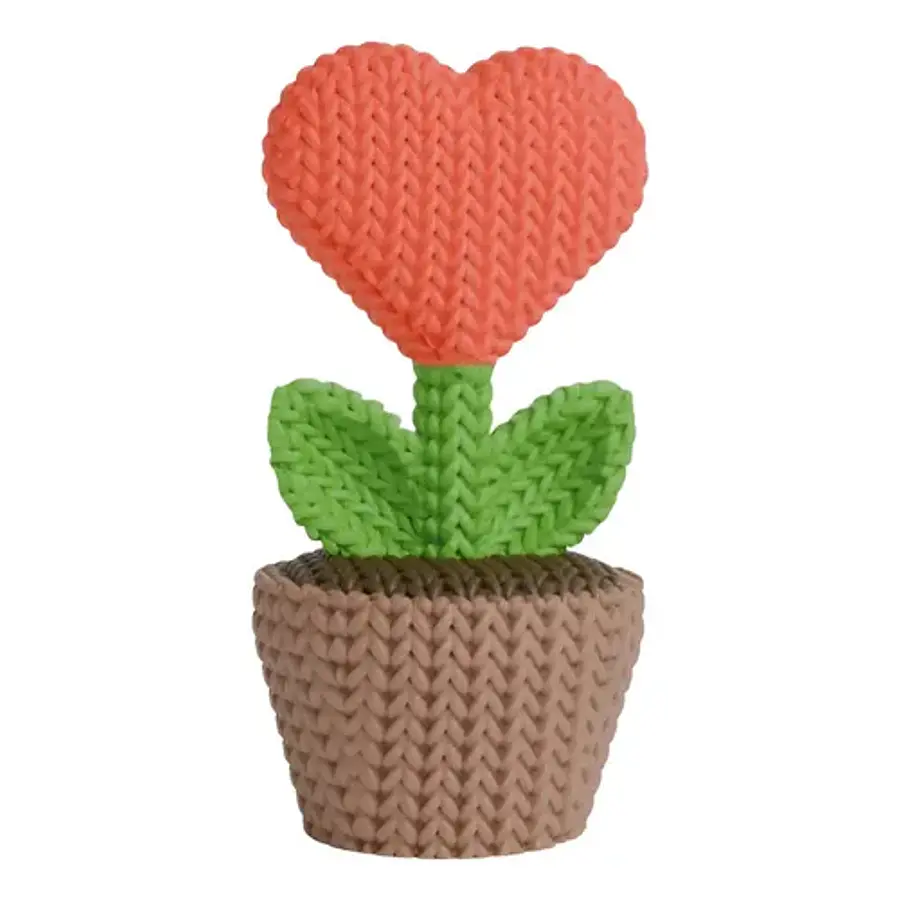 Mini Figura - Planta Corazón Estilo Tejido