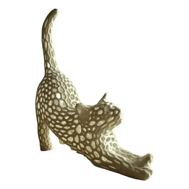 Decoración Voronoi - Gato Estirado