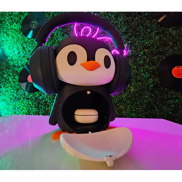 Soporte Para Audífonos - Diseño Pingüino