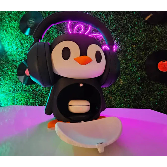 Soporte Para Audífonos - Diseño Pingüino 2