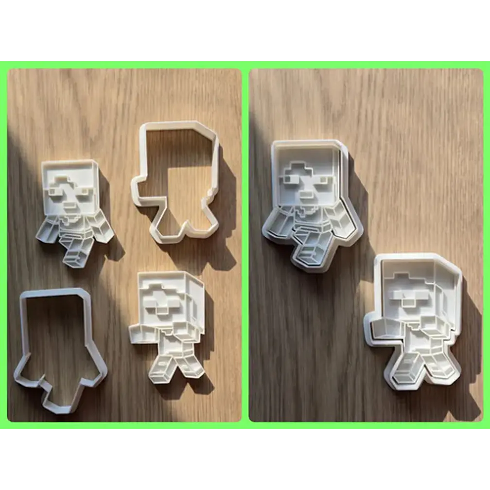 Cortador De Galletas Steve Zombie Minecraft (2 Unidades) 3