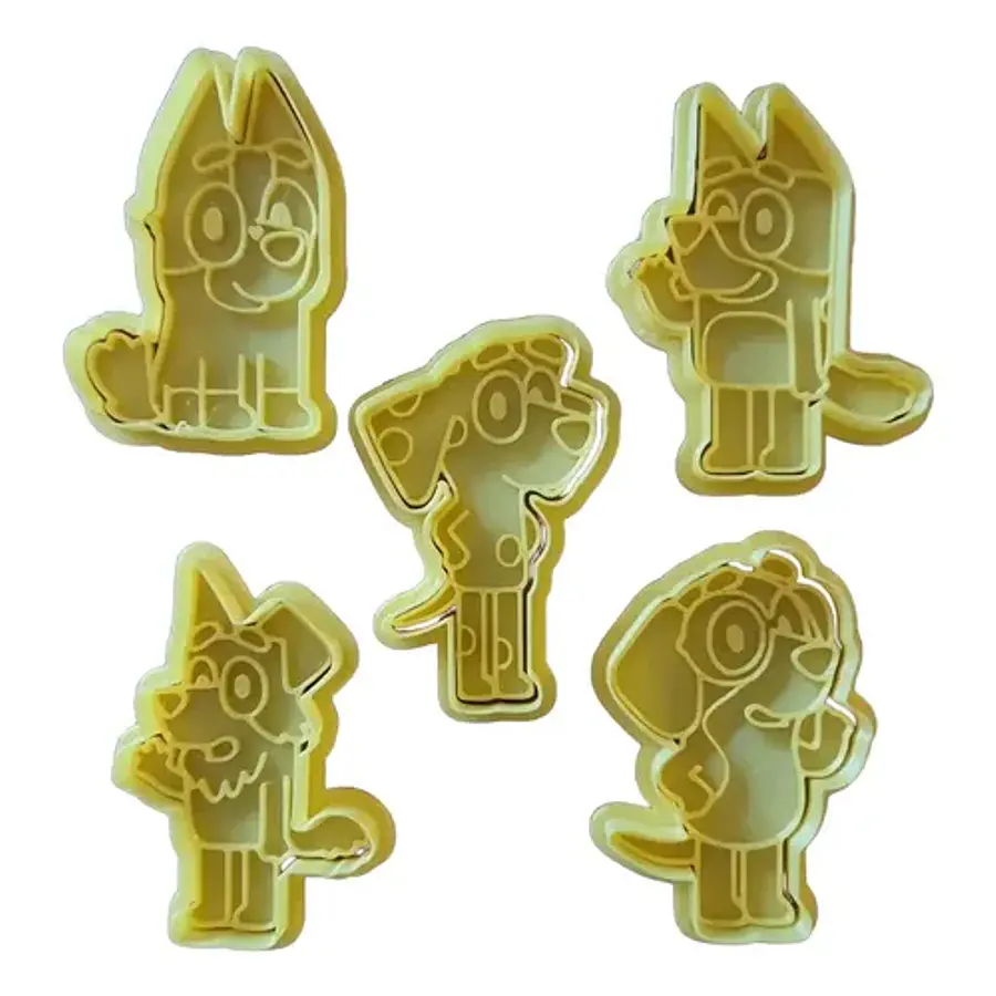 Cortador De Galletas  Bluey Y Sus Amigos - (pack 5 Unidades)