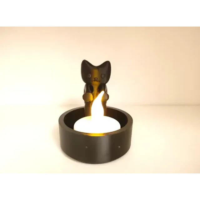 Portavelas Con Forma De Gato